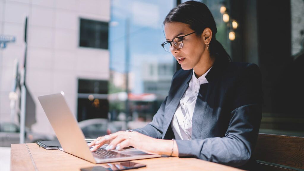 Woman working on computer